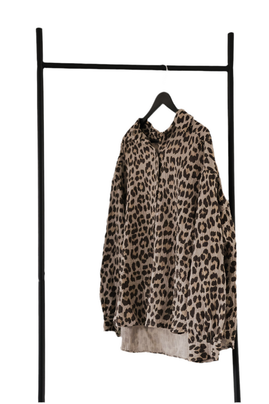 Seaside Leo Bluse |  Musselin Bluse mit Leopardenmuster